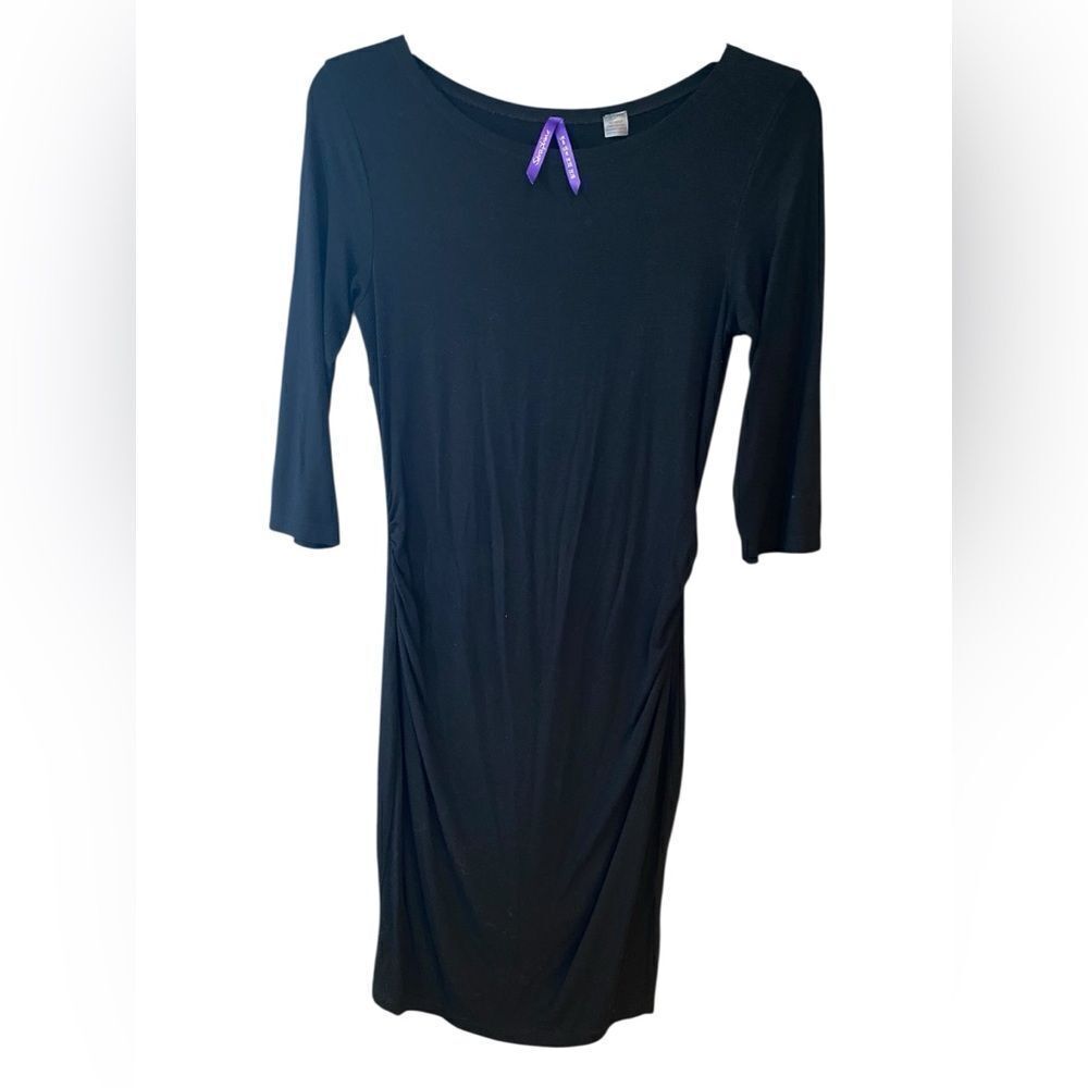 Seraphine Sz 4 Black Jersey Fitted Stretch Maternity Dress